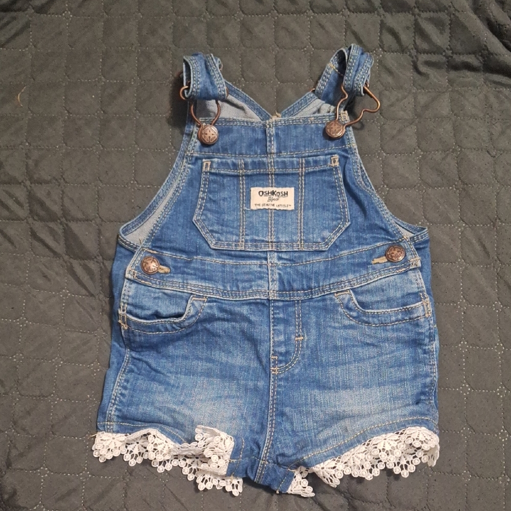 OshKosh B'gosh Blue Denim Girls Overalls, 9 Months